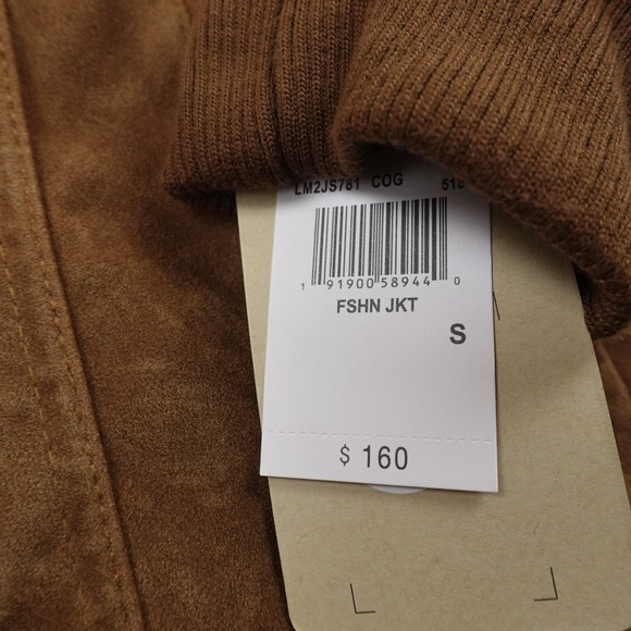 NEW Levis Jacket Mens S Brown Sherpa Lined Faux Suede Trucker Bomber Work Coat - Picture 3 of 13